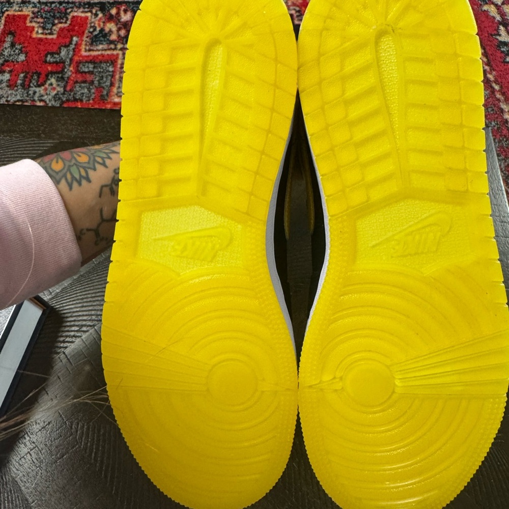 Air Jordan Black and Yellow High-Top Sneakers - Picture 12 of 16